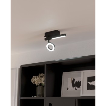 Plafoniera LED CARDILLIO 2 negru Eglo 900513, 22.5x6.5 cm, 3.2W