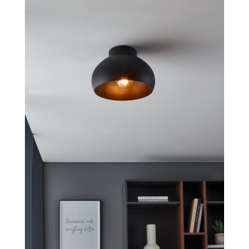 Plafoniera MOGANO 2 negru Eglo 900553, D28 cm, 1xE27