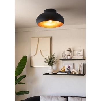 Plafoniera MOGANO 2 auriu/negru Eglo 900554, D28 cm, 1xE27