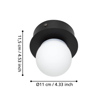 Plafoniera LED MOSIANO negru Eglo 900659, D11 cm, 3.3W