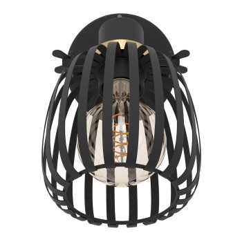 Plafoniera GIRONA negru/brushed brass Eglo 900661, 19x14 cm, 1xE27