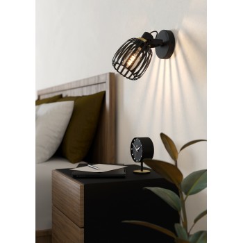 Plafoniera GIRONA negru/brushed brass Eglo 900661, 19x14 cm, 1xE27