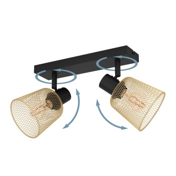 Plafoniera COSLADA negru Eglo 900694, 32x8 cm, 2xE27