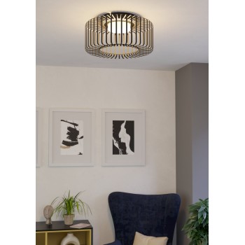 Plafoniera LED GINESTRONE-Z negru Eglo 900722, D45 cm, 22W