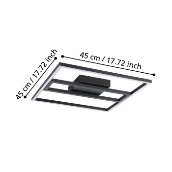 Plafoniera LED CALAGRANO-Z negru Eglo 900729, 45x45 cm, 21W