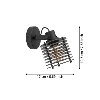 Plafoniera SEGOVIA negru Eglo 900739, L13 cm, 1xE27