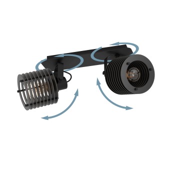 Plafoniera SEGOVIA negru Eglo 900741, L33.5 cm, 2xE27