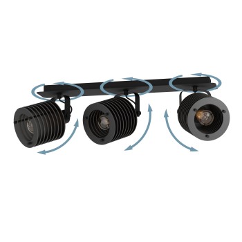 Plafoniera SEGOVIA negru Eglo 900742, L57.5 cm, 3xE27
