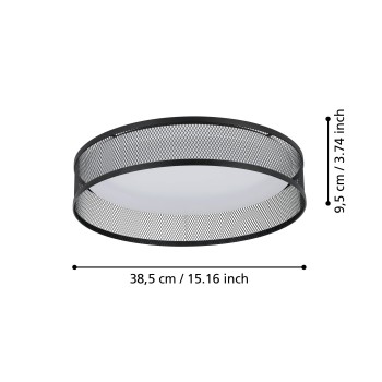 Plafoniera LED LUPPINERIA negru Eglo 900795, D38.5 cm, 20W