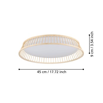 Plafoniera LED LUPPINERIA alb/maro Eglo 900797, D45 cm, 20W