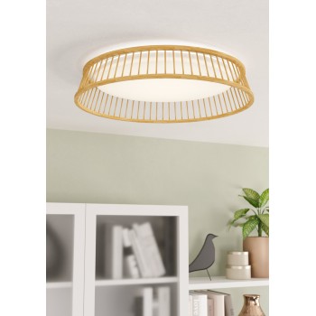 Plafoniera LED LUPPINERIA alb/maro Eglo 900797, D45 cm, 20W