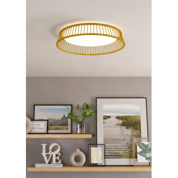 Plafoniera LED LUPPINERIA alb/maro Eglo 900797, D45 cm, 20W