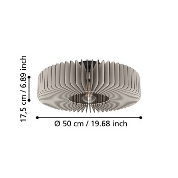 Plafoniera PALOMBAIA negru Eglo 900832, D50 cm, 1xE27