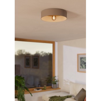 Plafoniera DUAIA gri maroniu structurat Eglo 900838, D42 cm, 1xE27