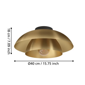 Plafoniera CENCIARA negru Eglo 900848, D40 cm, 1xE27