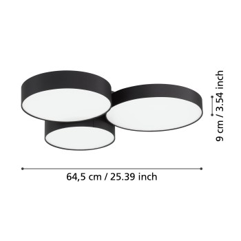 Plafoniera LED BARBANO-Z negru Eglo 900853, 60.5x56.5 cm, 7.5W