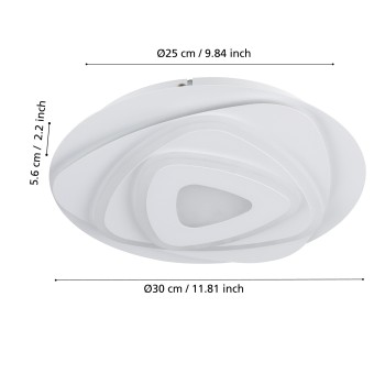 Plafoniera LED PALAGIANO alb Eglo 900863, D30 cm, 14.7W