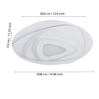 Plafoniera LED PALAGIANO alb Eglo 900864, D38 cm, 21W