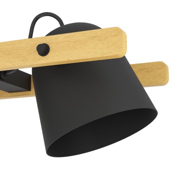 Plafoniera LED HORNWOOD-Z negru/maro Eglo 900882, 78x14 cm, 3.7W