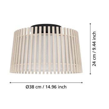 Plafoniera FATTORIA negru Eglo 900901, D38 cm, 1xE27