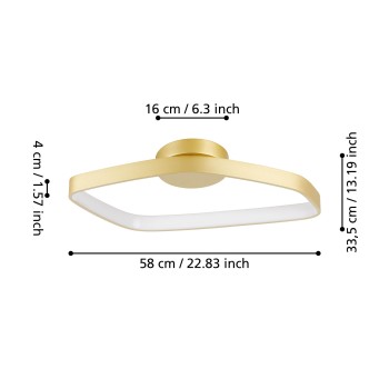 Plafoniera LED VALLEROSA alama matisata Eglo 900916, 58x33.5 cm, 25.2W
