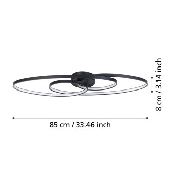 Plafoniera LED GIANELLA negru Eglo 900947, 88x30 cm, 38W