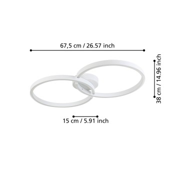 Plafoniera LED AMANDOLO alb Eglo 900954, 67.5x38 cm, 19.5W