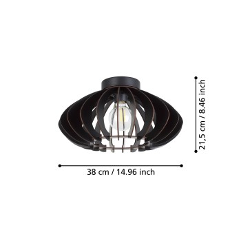 Plafoniera COSSANO 3 negru Eglo 900999, D38 cm, 1xE27