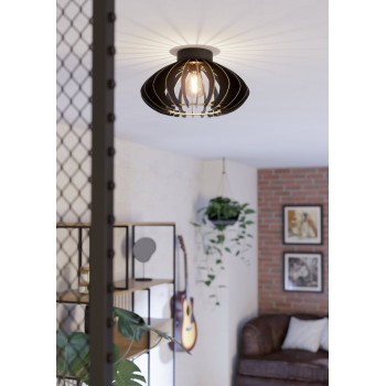 Plafoniera COSSANO 3 negru Eglo 900999, D38 cm, 1xE27