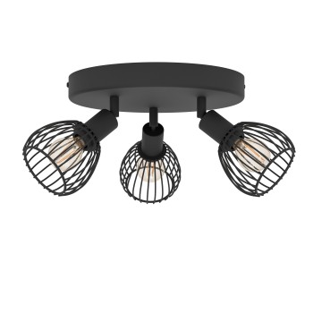 Plafoniera SONNINO negru Eglo 901041, D25 cm, 3xE14