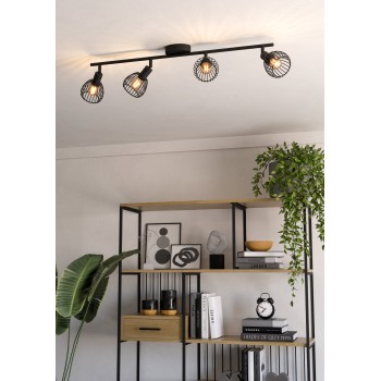 Plafoniera SONNINO negru Eglo 901042, 78x10 cm, 4xE14