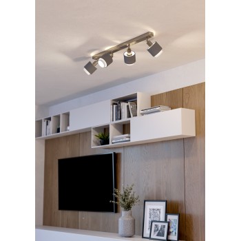 Plafoniera BELLIZZI nichel satinat Eglo 901048, 75x9 cm, 4xE14