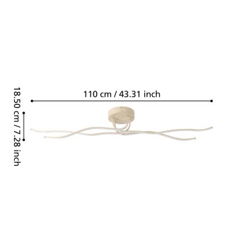 Plafoniera LED RONCADE 2 light brown Eglo 901105, 110x16 cm, 37W