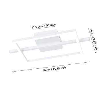 Plafoniera LED AMANDOLO alb Eglo 901116, 40x20 cm, 17W
