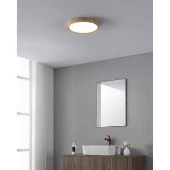 Plafoniera LED MUSURITA natural wooden effect Eglo 901126, D34 cm, 14.6W