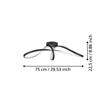 Plafoniera LED CALAROSSA-Z negru Eglo 901158, 70.5x23 cm, 22W