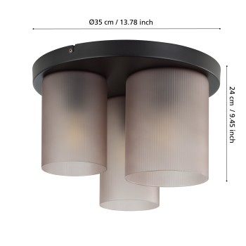 Plafoniera COLOMERA negru Eglo 901161, D35 cm, 3xE27