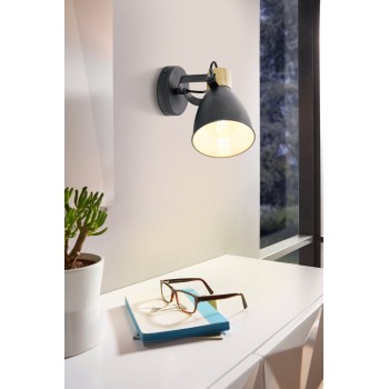 Plafoniera COSWARTH alb crem/antracit/maro Eglo 901174, L14 cm, 1xE27