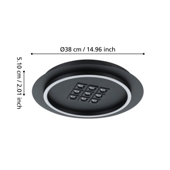 Plafoniera LED BALAZOTE negru Eglo 901191, D38 cm, 20.5W