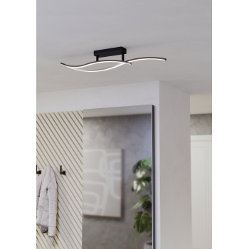 Plafoniera LED GRISOLIA negru Eglo 901206, 84.9x6 cm, 12W