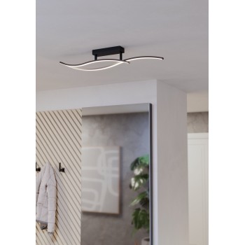 Plafoniera LED GRISOLIA negru Eglo 901206, 84.9x6 cm, 12W