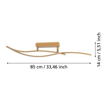 Plafoniera LED GRISOLIA maro Eglo 901211, 85x6 cm, 12W