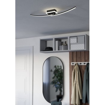Plafoniera LED LUNGOLAGO negru Eglo 901217, 74x14 cm, 12W
