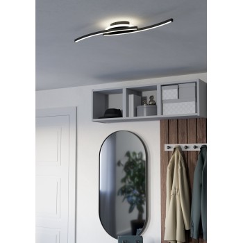 Plafoniera LED LUNGOLAGO negru Eglo 901218, 74x14 cm, 12W