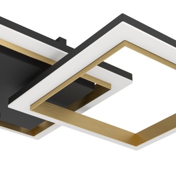 Plafoniera LED CALLIERA negru/alama Eglo 901222, 59.5x31 cm, 20W