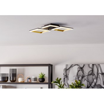 Plafoniera LED CALLIERA negru/alama Eglo 901222, 59.5x31 cm, 20W