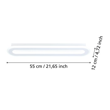 Plafoniera LED MACCHIONI alb Eglo 901236, 55x12 cm, 20W