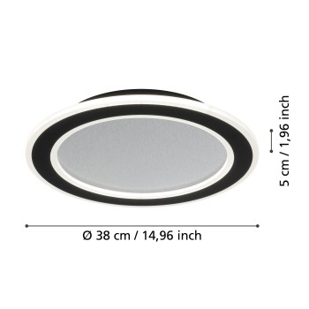 Plafoniera LED MACCHIONI negru/alb Eglo 901238, D38 cm, 20W