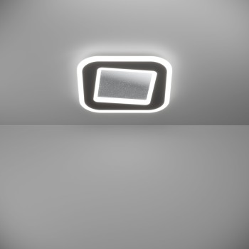 Plafoniera LED MACCHIONI negru/alb Eglo 901241, 38x38 cm, 20W