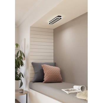 Plafoniera LED MACCHIONI negru/alb Eglo 901243, 55x12 cm, 20W